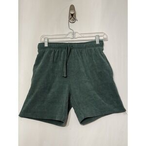 Negative Space Corduroy Ribbed Sweat Shorts 6" Drawstring Green Men's Small